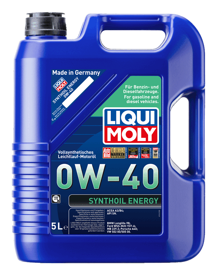 Liqui Moly Synthoil Energy 0W-40 — Aceite Motor Sintético Ultra Fluido