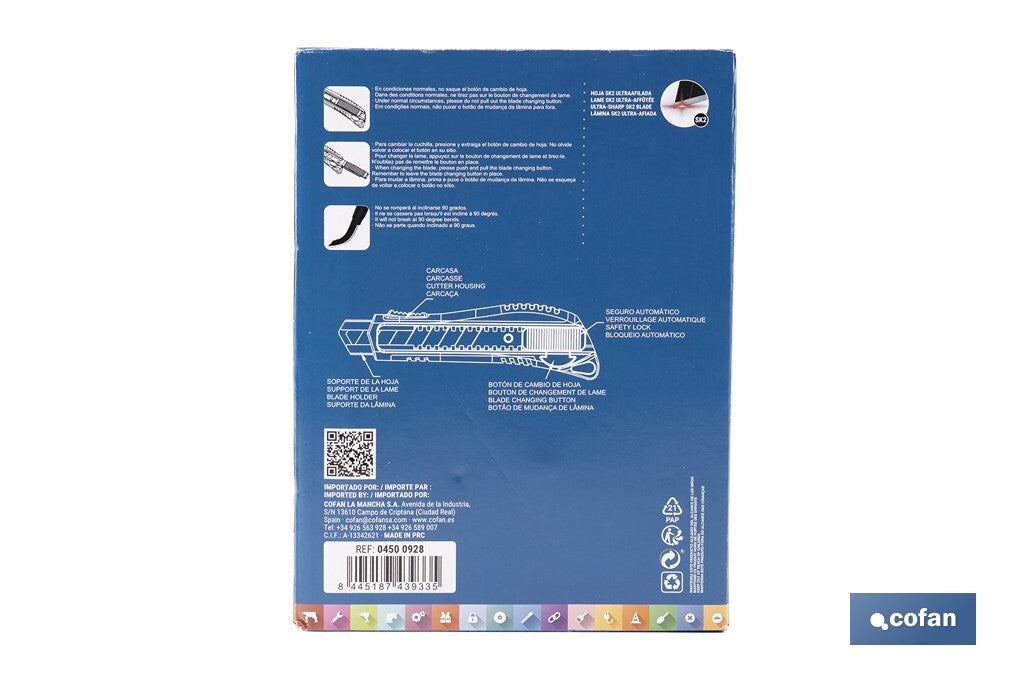 EXPOSITOR DE CÚTER ANTIDESLIZANTE HEAVY DUTY 25 MM 12 UDS.