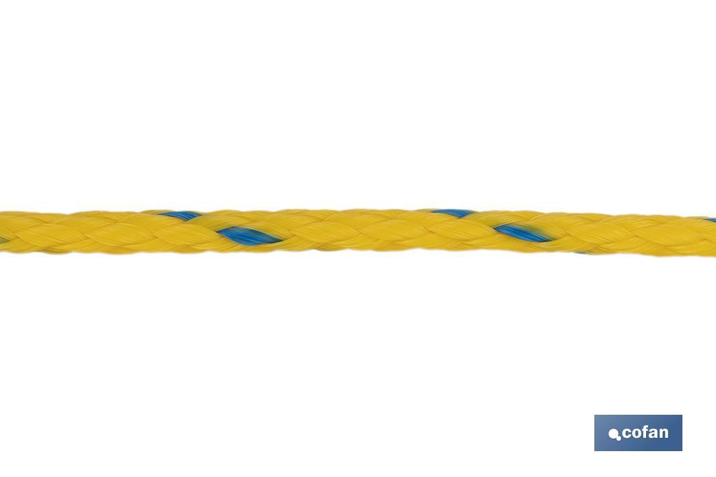 CARRETE CUERDA NÁUTICA MULTIUSOS 8 MM 200 M AMARILLO/AZUL