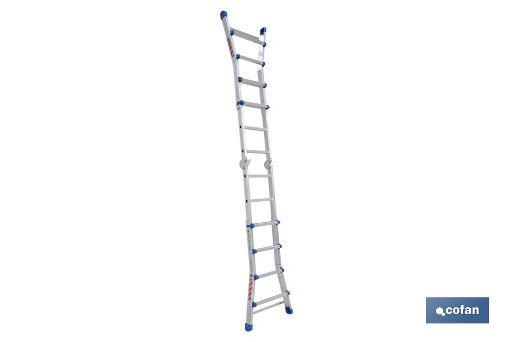 ESCALERA PLUS ALUMINIO MULTIPOSICIÓN 4 x 4 PELDAÑOS Y 3,83 M