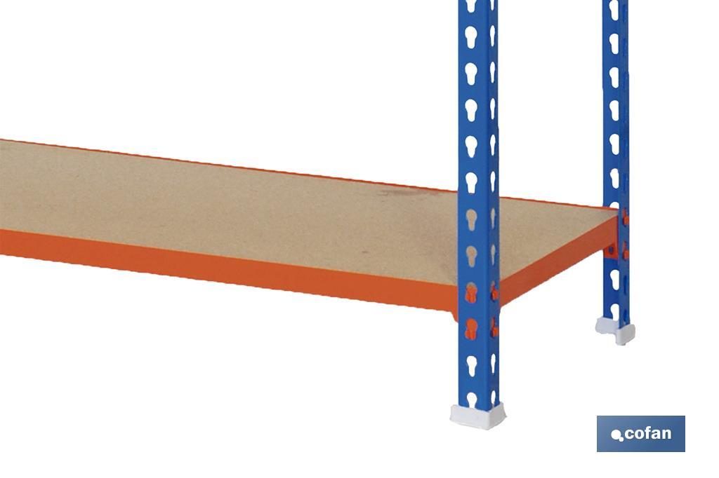 ESTANTERÍA AZUL/NARANJA 5 BALDAS DE MADERA 2000 X 1000 X 500 MM