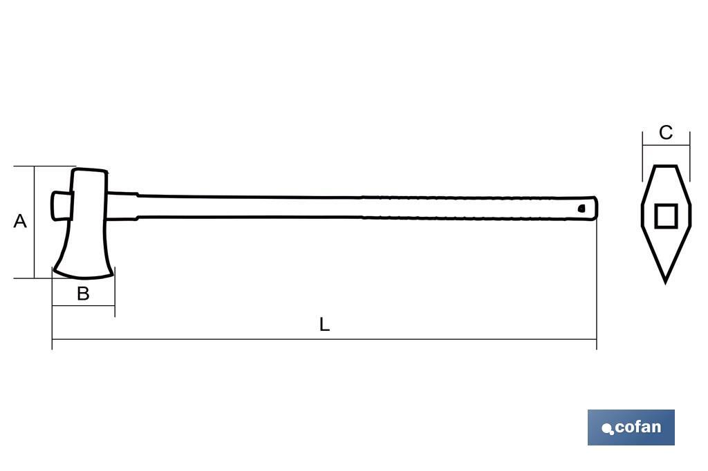 MAZA CUÑA L-900-204 FIBRA VIDRIO