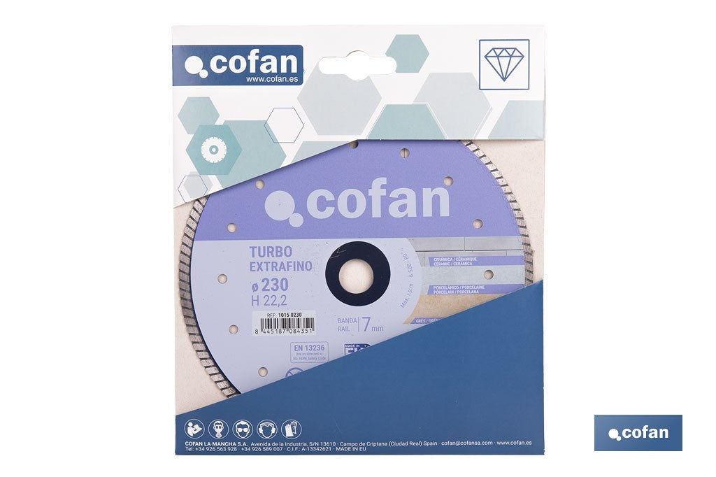 DISCO DIAMANTE TURBO EXTRAFINO 230MM.