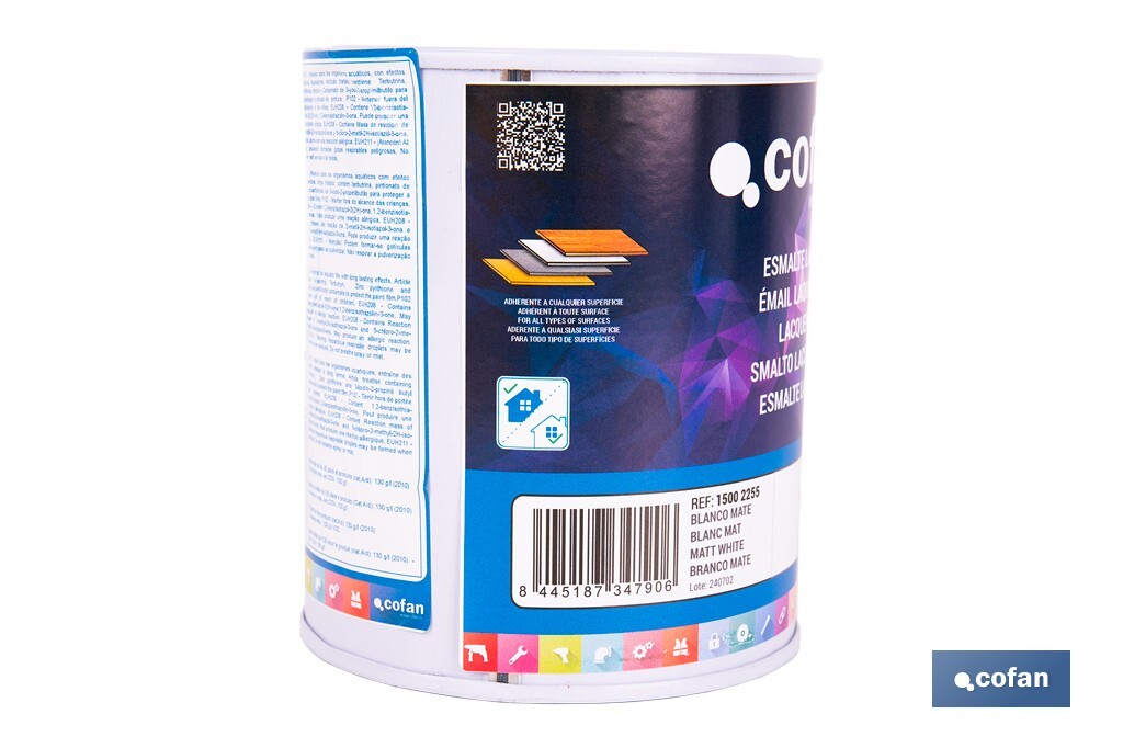 ESMALTE LACA AL AGUA BLANCO 750 ML MATE