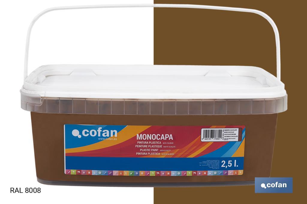 PINTURA PLÁSTICA MONOCAPA "Marron Choco." (2,5 LT)