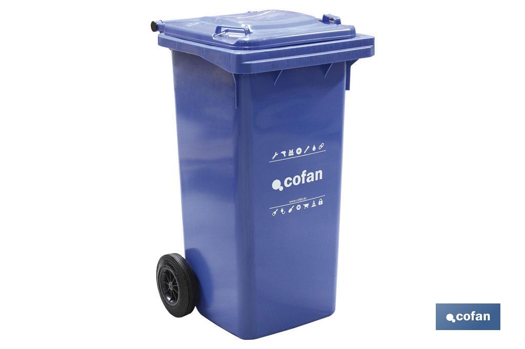 CONTENEDOR 2 RUEDAS 120 LITROS COLOR AZUL