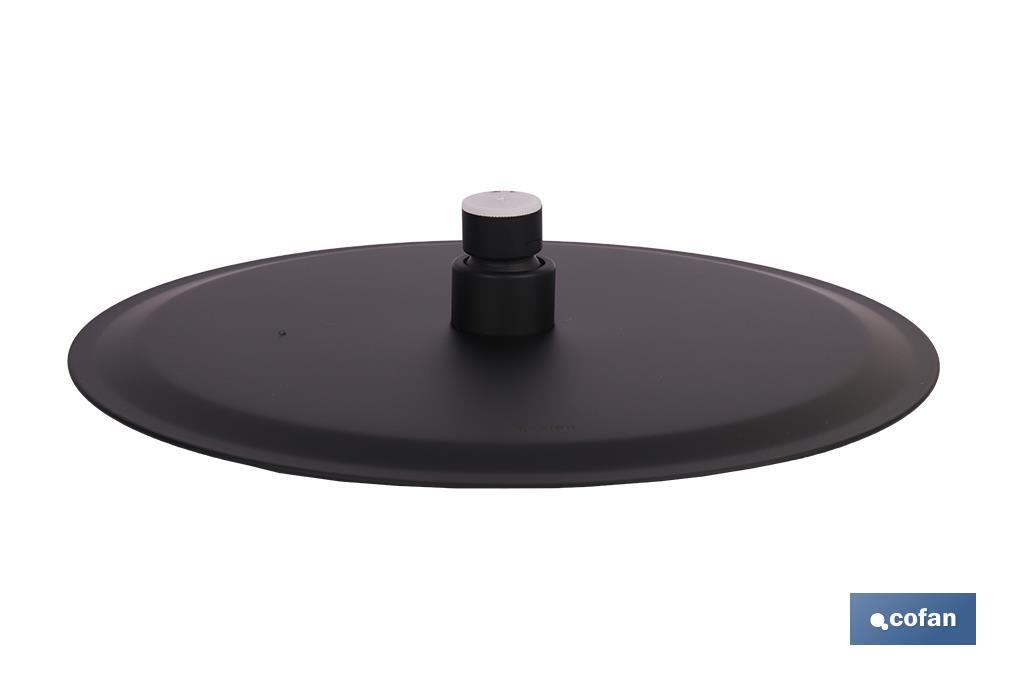 CABEZAL DE DUCHA REDONDO EXTRAFINO DE ACERO INOXIDABLE 304 NEGRO MATE Ø24,5 CM
