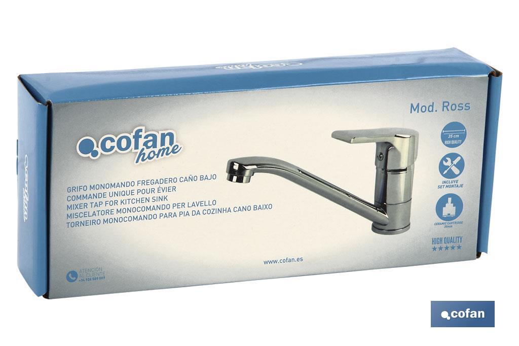 GRIFO MONOMANDO FREGADERO CAÑO BAJO MODELO ROSS