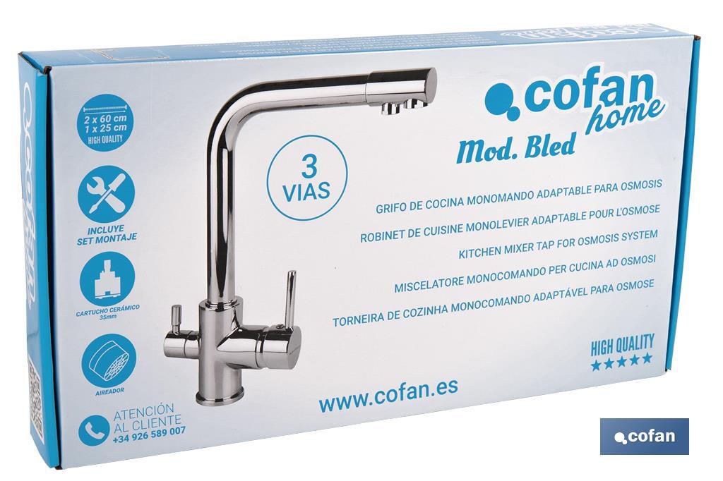 GRIFO DE COCINA MONOMANDO 3 VÍAS ADAPTABLE PARA OSMOSIS