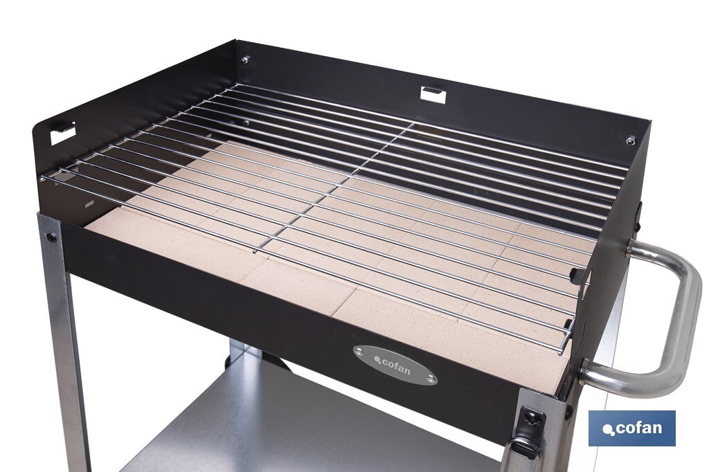 BARBACOA DE CARBÓN CON LADRILLO REFRACTARIO 567 X 360 X 830 MM