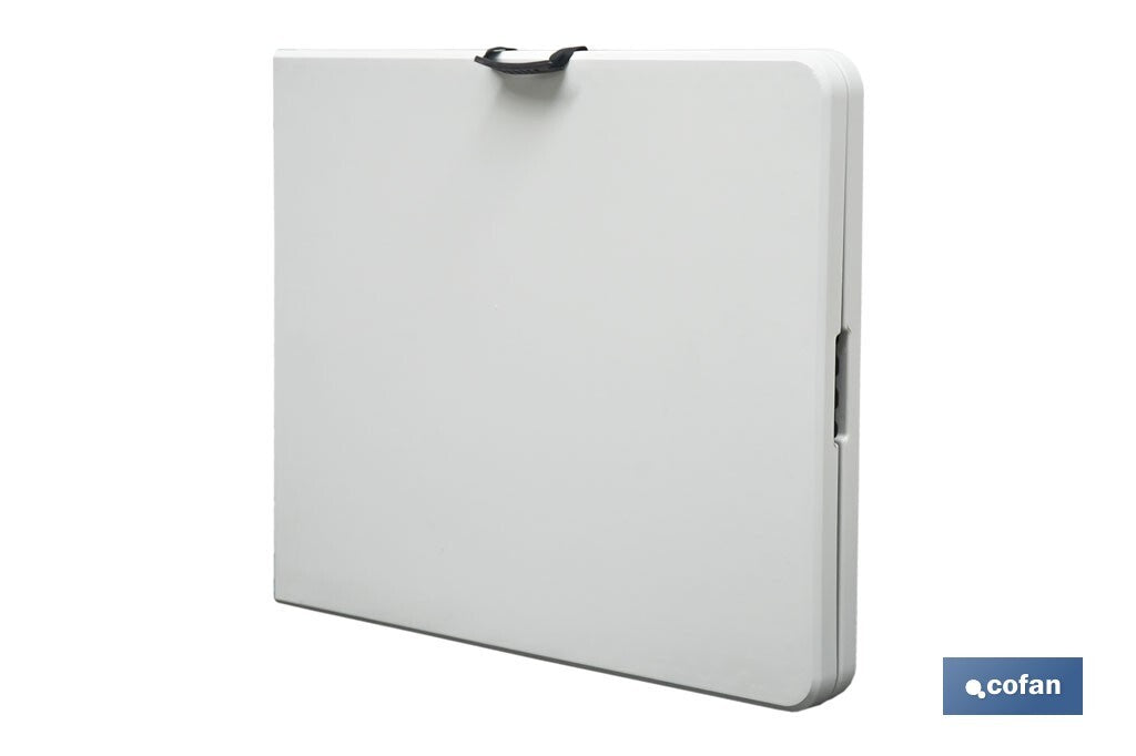 MESA PLEGABLE RECTANGULAR BLANCA CON BLOQUEO DE SEGURIDAD 180x75x72 CM