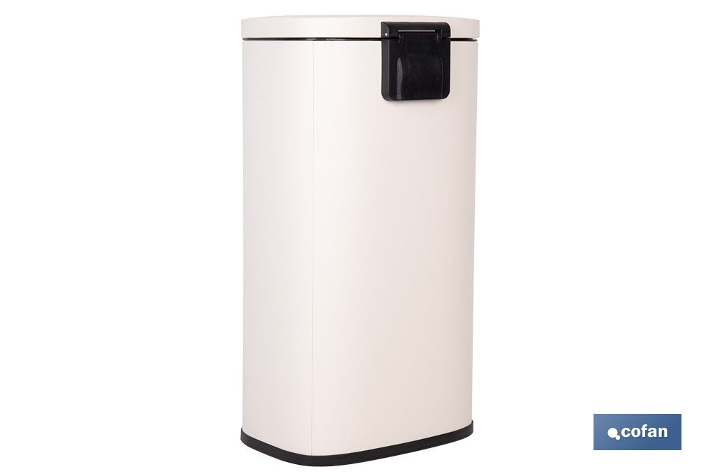 CUBO DE BASURA BEIGE CON PEDAL Y CUBO INTERIOR 30 L 34,2 X 29,3 X 63,5 CM
