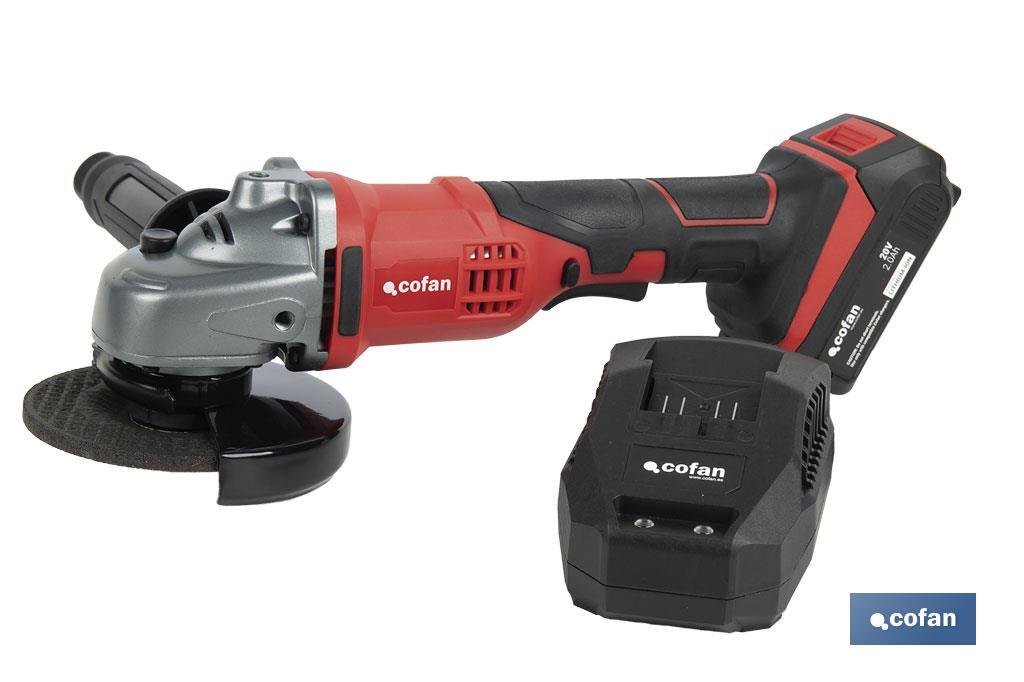 AMOLADORA A BATERÍA Li-ion 20 V 8000 RPM - 115 MM