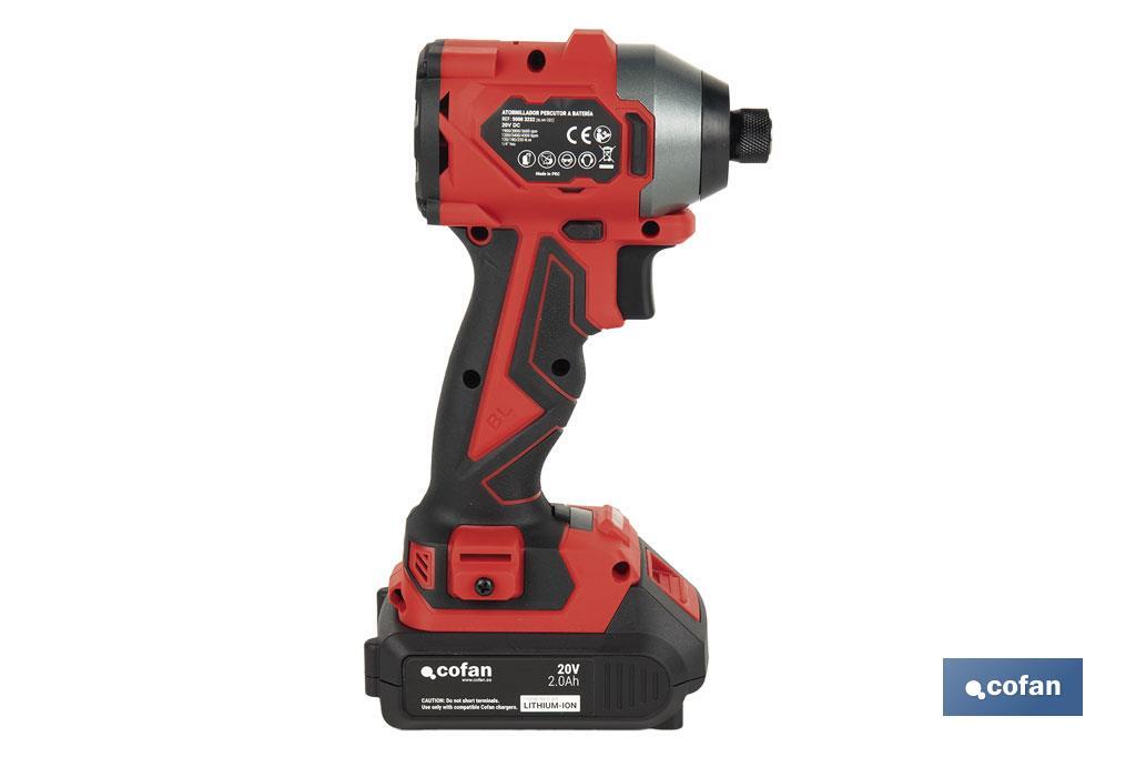 ATORNILLADOR PERCUTOR A BATERÍA Li-ion 20 V 3600 RPM
