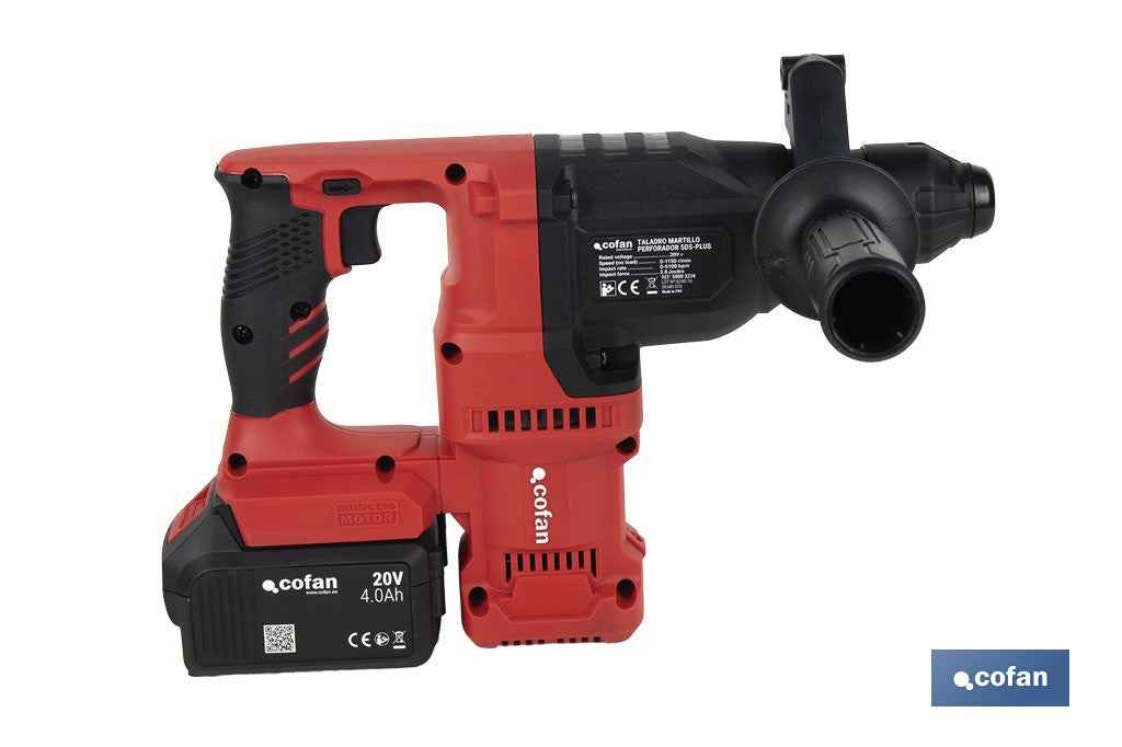 TALADRO MARTILLO PERFORADOR SDS-PLUS A BATERÍA Li-ion 20 V 1150 RPM