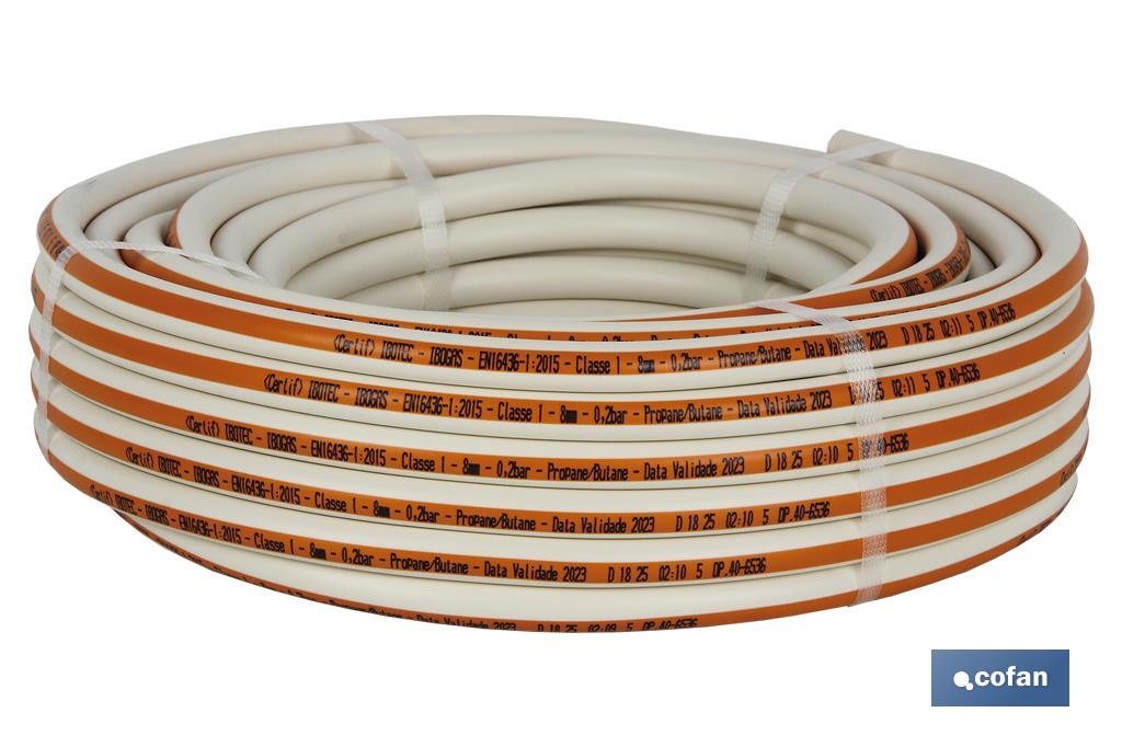 TUBO GAS FLEXIBLE "PORTUGAL" EN 16436-1 Ø8x25 m