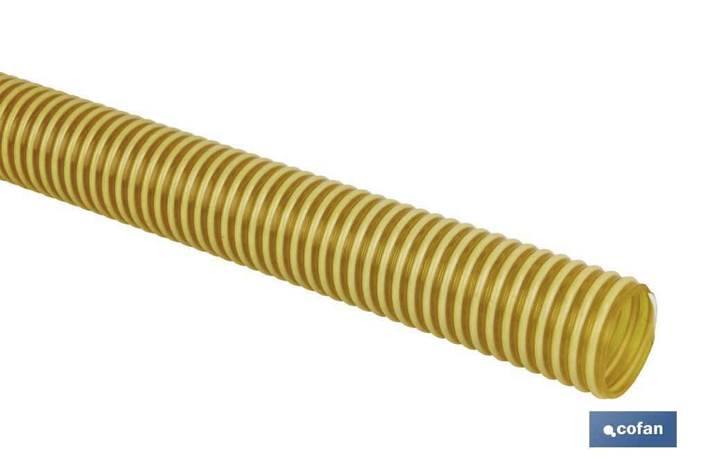 ROLLO DE TUBO DE ASPIRACION ESPIRAL AMARILLO Ø35mm 25m