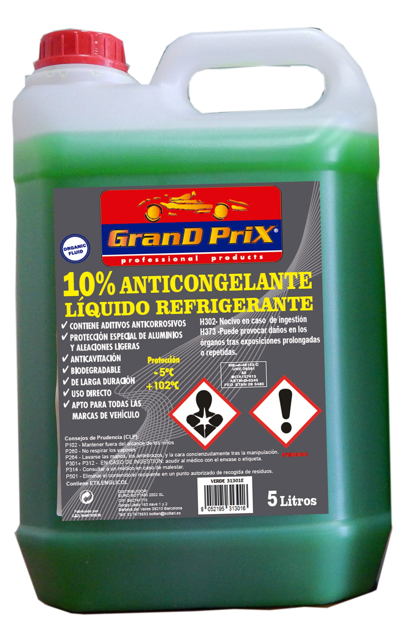 Anticongelante 10% Verde 5 L