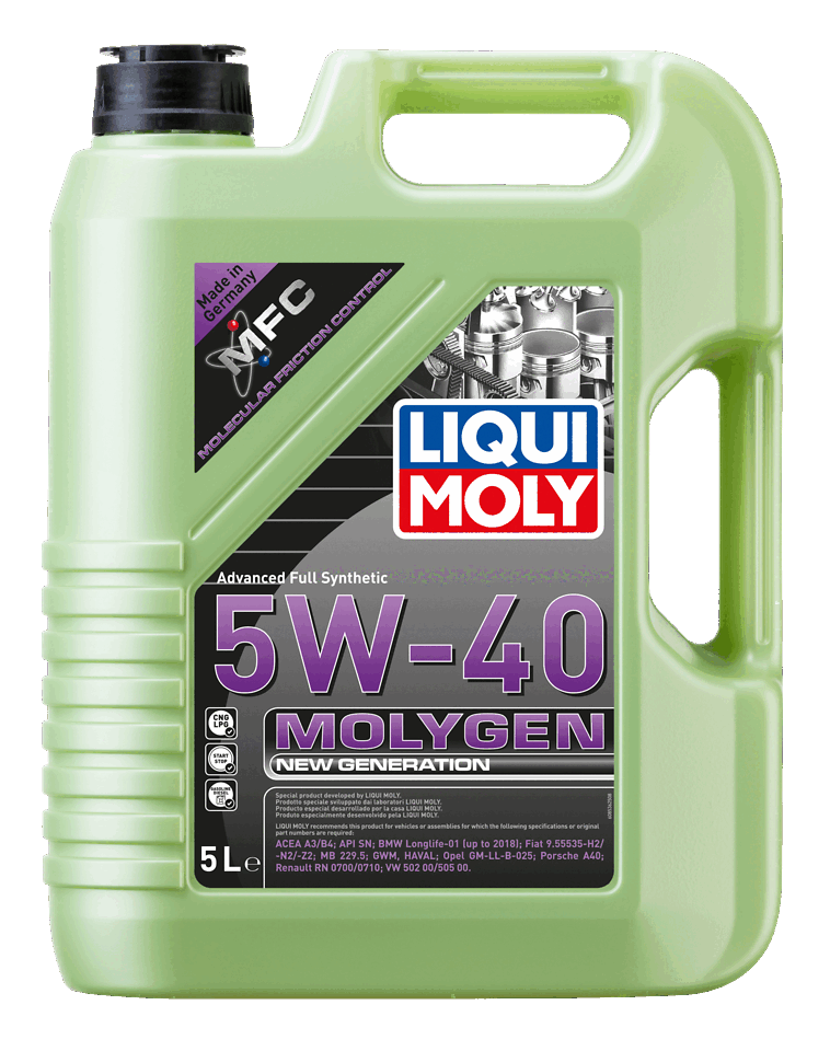 Liqui Moly Molygen New Generation 5W-40 — Aceite Motor Sintético con Tecnología Verde