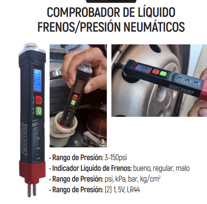 Pack Oferta Toolhub — Comprobador Líquido Frenos / Presión Neumáticos