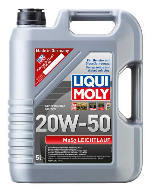 Liqui Moly MoS2 Leichtlauf 20W-50 — Aceite Motor Mineral para Clásicos