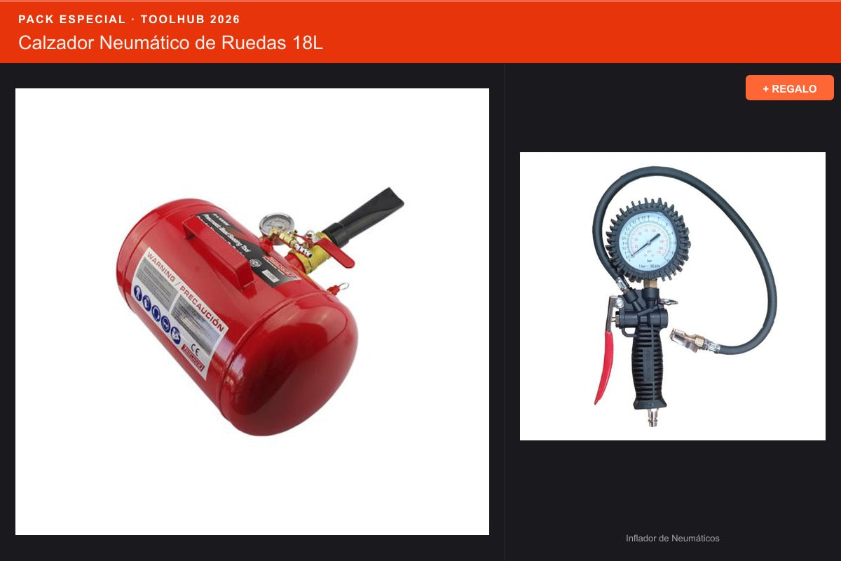 Pack Oferta Toolhub — Calzador Neumático de Ruedas 18L