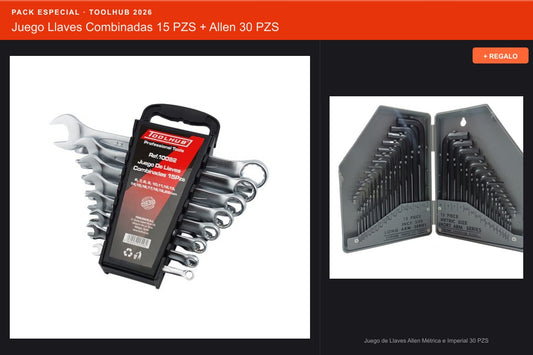 Pack Oferta Toolhub — Juego Llaves Combinadas 15 PZS + Allen 30 PZS