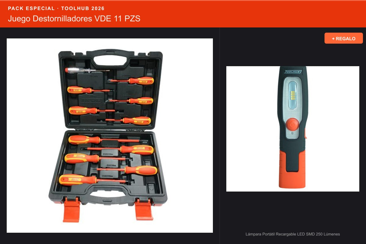 Pack Oferta Toolhub — Juego Destornilladores VDE 11 PZS