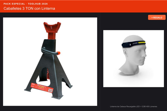 Pack Oferta Toolhub — Caballetes 3 TON con Linterna