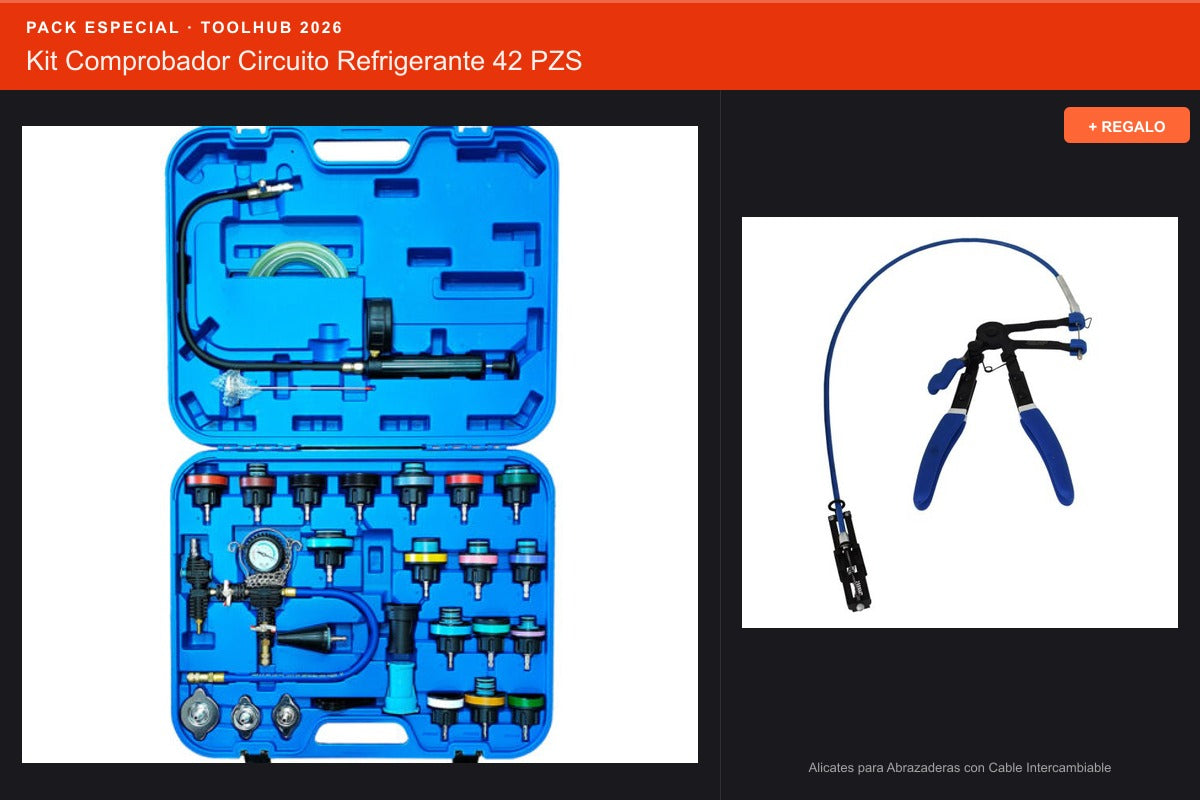 Pack Oferta Toolhub — Kit Comprobador Circuito Refrigerante 42 PZS