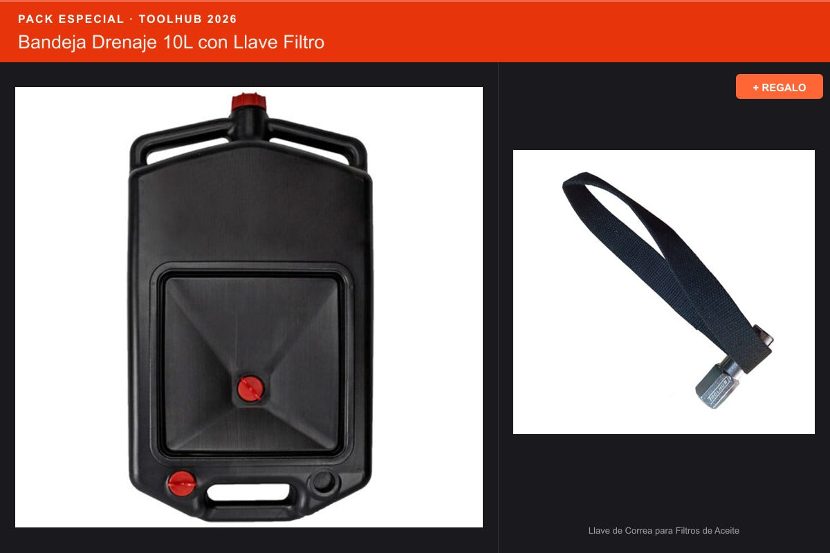 Pack Oferta Toolhub — Bandeja Drenaje 10L con Llave Filtro