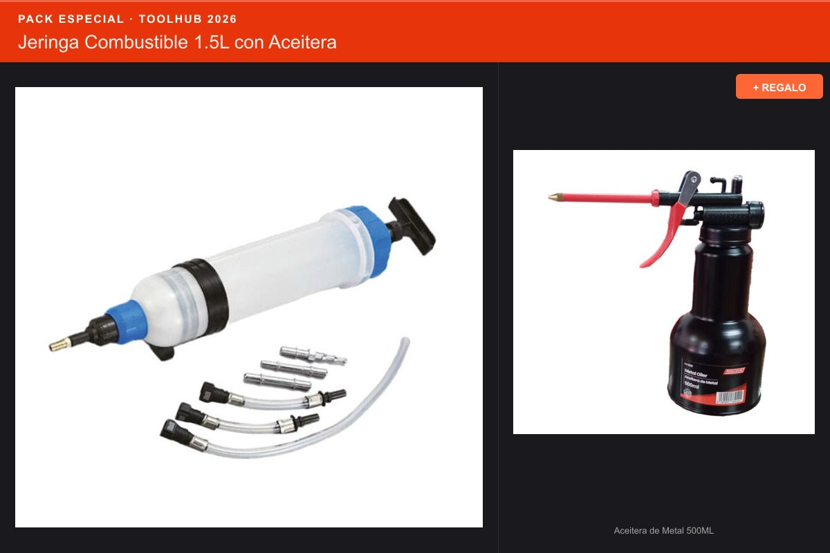 Pack Oferta Toolhub — Jeringa Combustible 1.5L con Aceitera