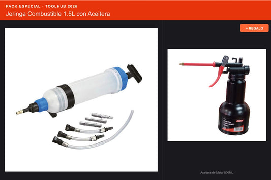 Pack Oferta Toolhub — Jeringa Combustible 1.5L con Aceitera