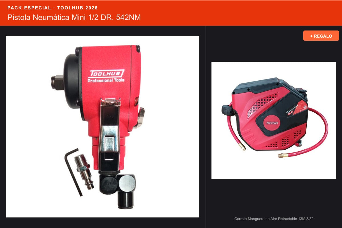 Pack Oferta Toolhub — Pistola Neumática Mini 1/2 DR. 542NM