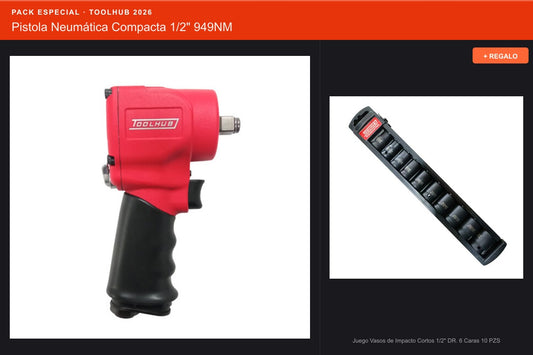 Pack Oferta Toolhub — Pistola Neumática Compacta 1/2" 949NM