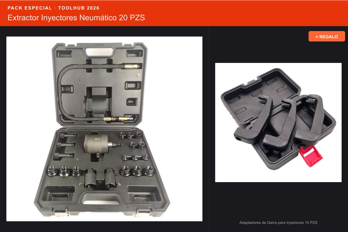 Pack Oferta Toolhub — Extractor Inyectores Neumático 20 PZS