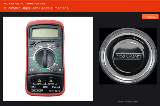 Pack Oferta Toolhub — Multímetro Digital con Bandeja Imantada