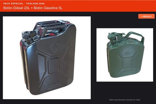 Pack Oferta Toolhub — Bidón Diésel 20L + Bidón Gasolina 5L