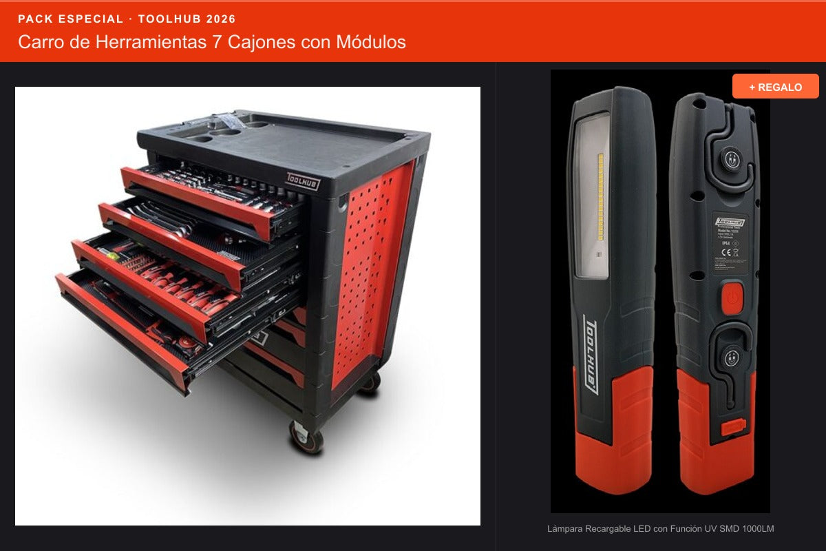 Pack Oferta Toolhub — Carro de Herramientas 7 Cajones con Módulos