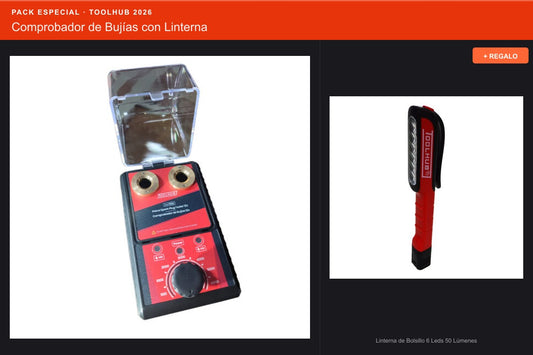 Pack Oferta Toolhub — Comprobador de Bujías con Linterna