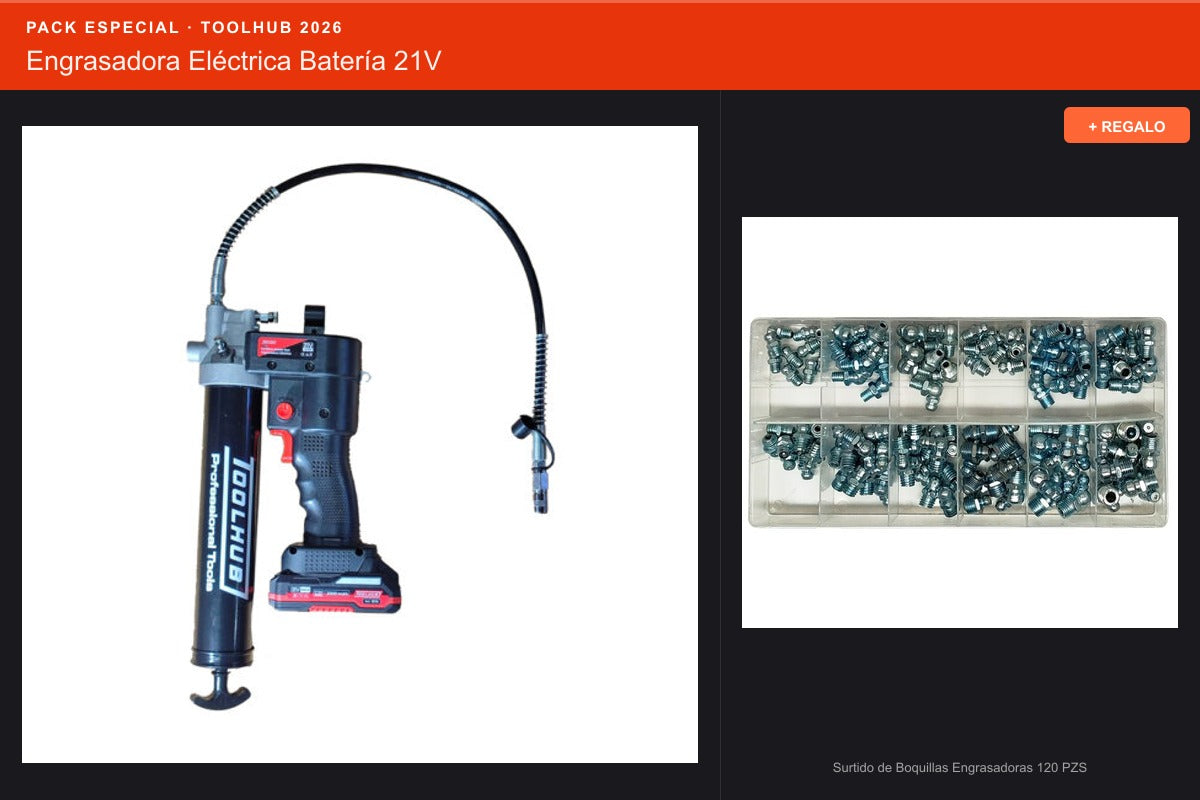 Pack Oferta Toolhub — Engrasadora Eléctrica Batería 21V