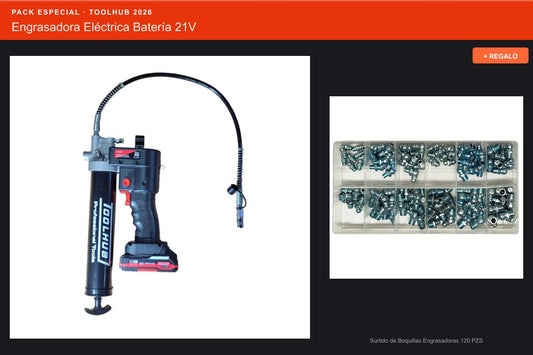 Pack Oferta Toolhub — Engrasadora Eléctrica Batería 21V