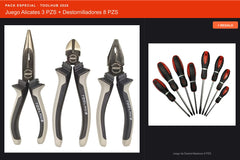 Pack Oferta Toolhub — Juego Alicates 3 PZS + Destornilladores 8 PZS