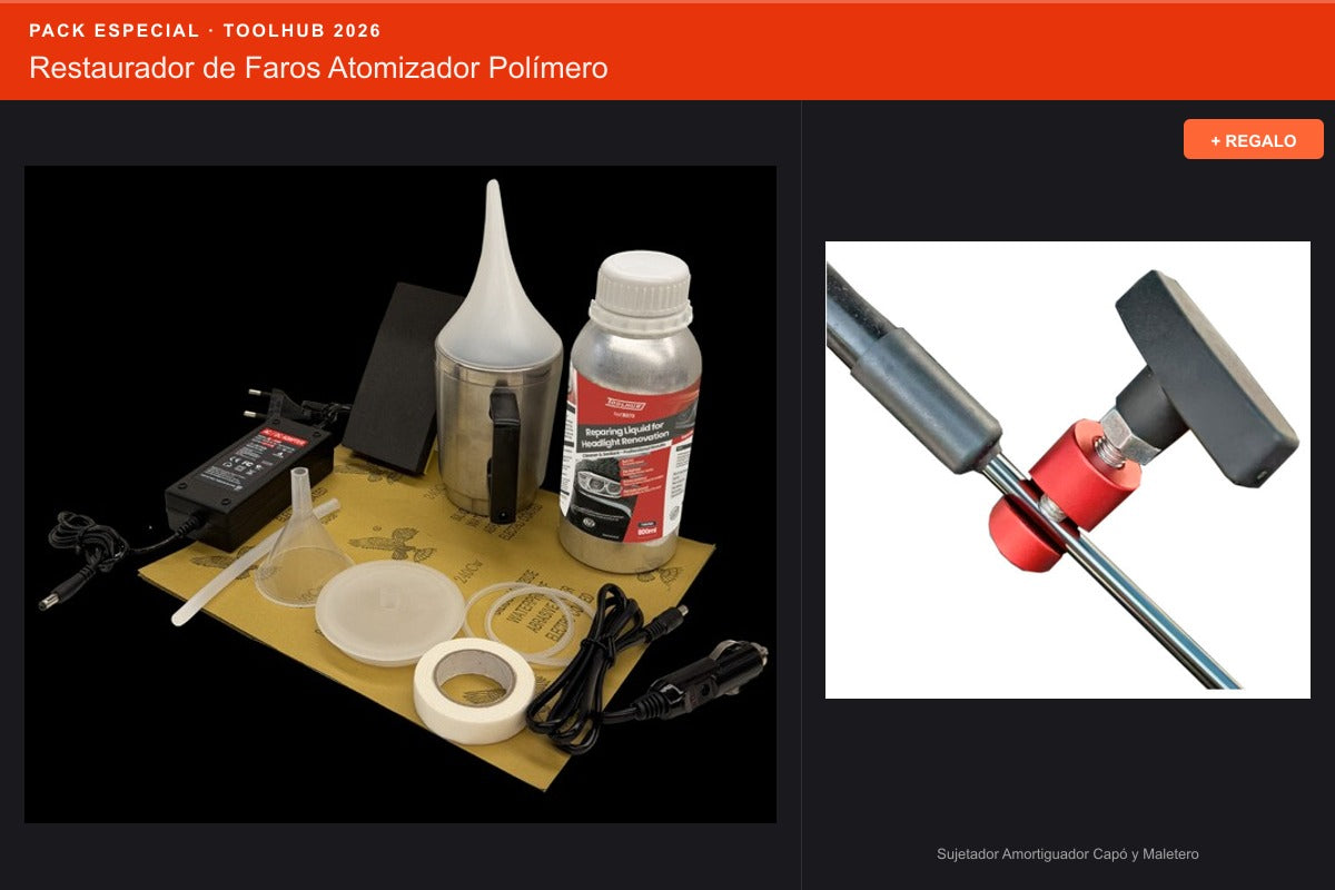 Pack Oferta Toolhub — Restaurador de Faros Atomizador Polímero