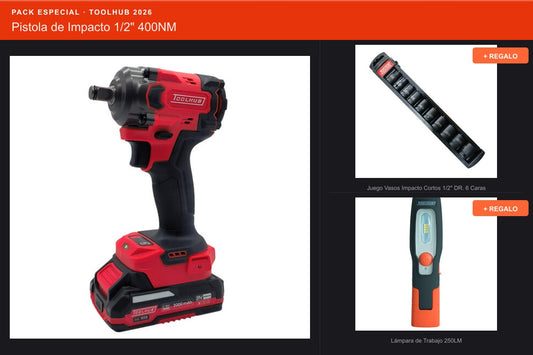 Pack Oferta Toolhub — Pistola de Impacto 1/2" 400NM