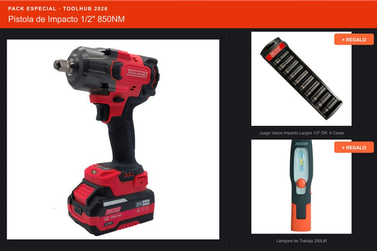 Pack Oferta Toolhub — Pistola de Impacto 1/2" 850NM