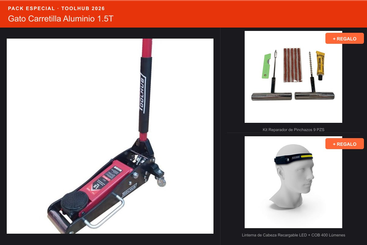 Pack Oferta Toolhub — Gato Carretilla Aluminio 1.5T