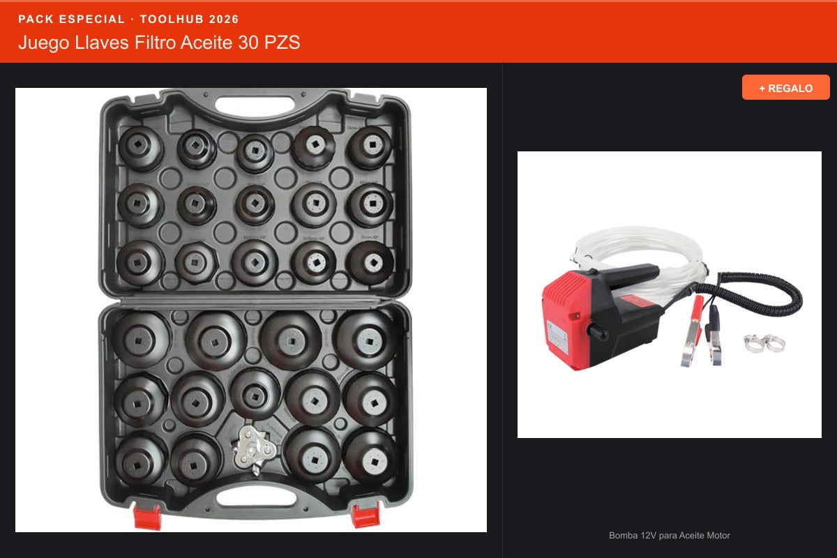 Pack Oferta Toolhub — Juego Llaves Filtro Aceite 30 PZS