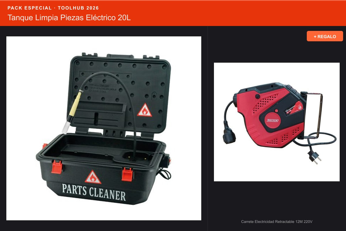 Pack Oferta Toolhub — Tanque Limpia Piezas Eléctrico 20L