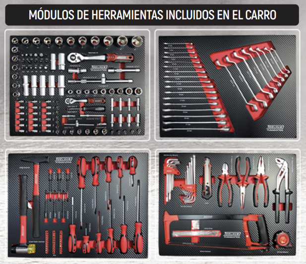 Pack Oferta Toolhub — Carro de Herramientas 7 Cajones con Módulos